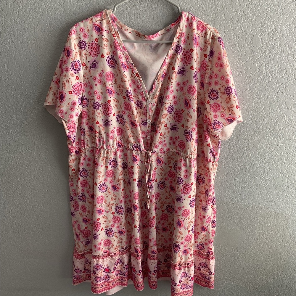 SHEIN Floral Pink and Purple Dress